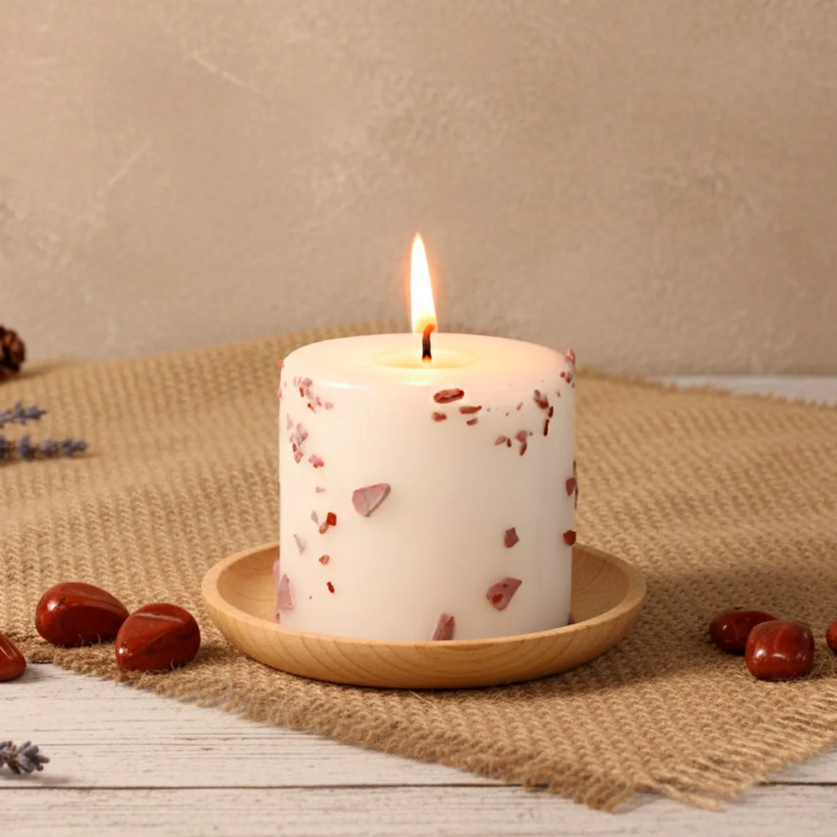 Vela Zodiaco Aries ♈ con Jaspe Rojo – Energía, Valentía y Fuerza — EGOZ