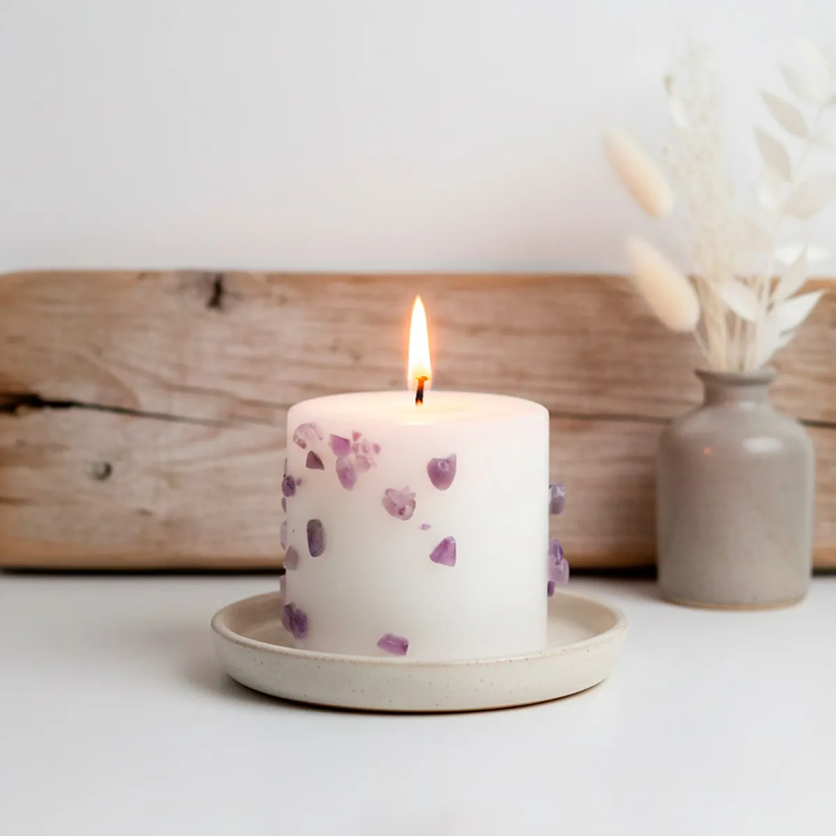 Vela Zodiaco Piscis ♓ con Amatista – Sensibilidad, Paz y Conexión Espiritual — EGOZ