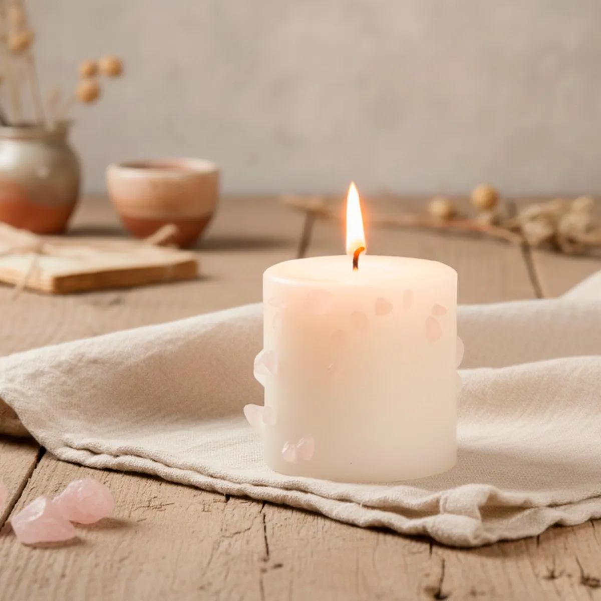 Vela Zodiaco Tauro ♉ con Cuarzo Rosa – Calma, Abundancia y Estabilidad — EGOZ