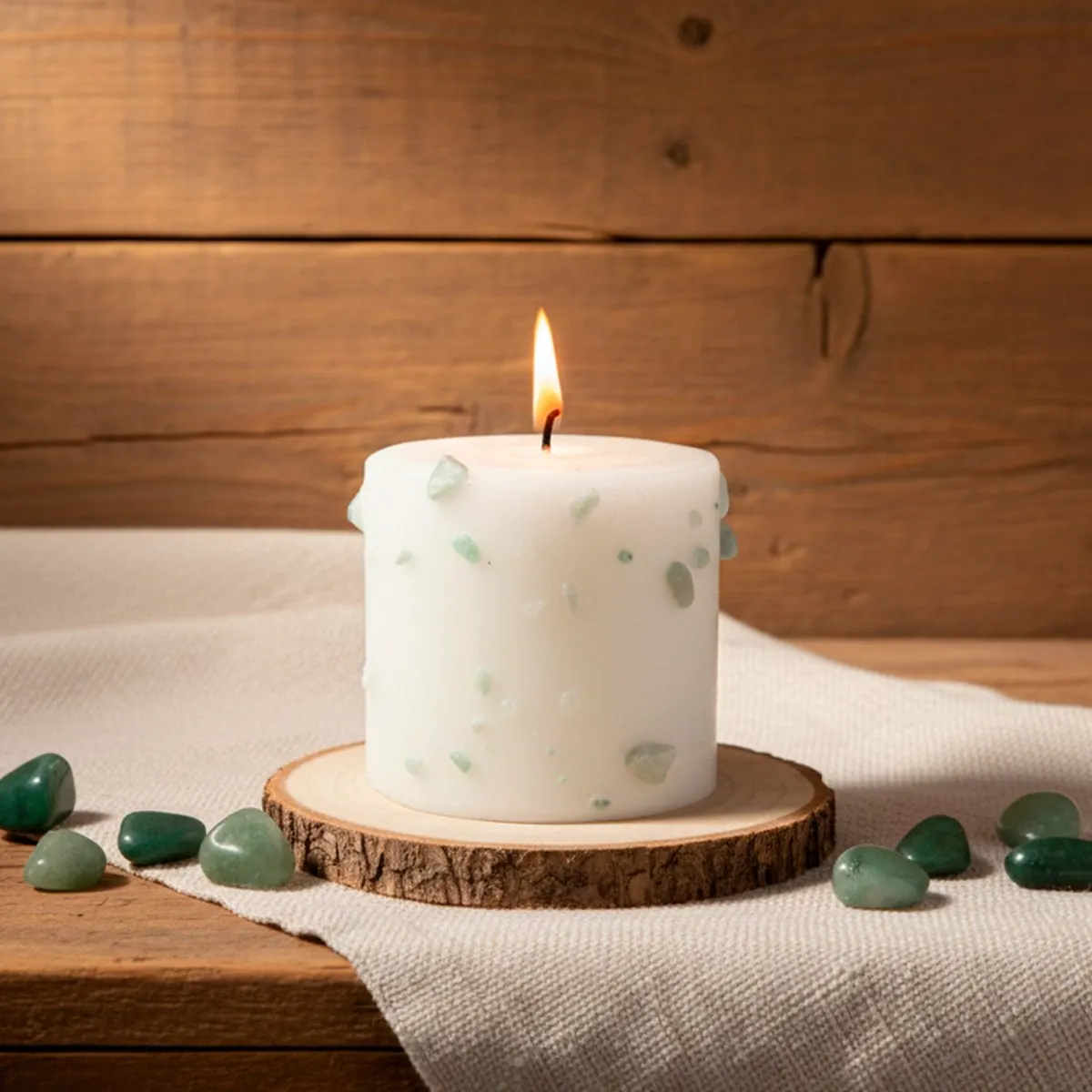 Vela Zodiaco Virgo ♍ con Cuarzo Verde – Orden, Claridad y Sanación Energética — EGOZ